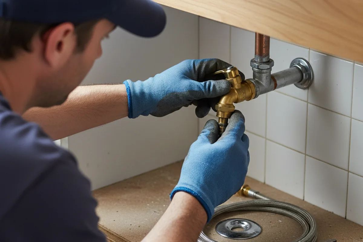 Shutoff valve and fitting work during Burst Pipe Repair in Thornton